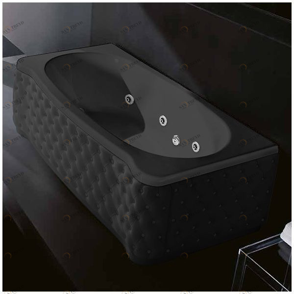 Ванна Gruppo treesse New Classic Young STD-V6747-SX-KC-C чёрная с гидромассажем прямоугольная левая чёрная кожа STDV6747SXKCC