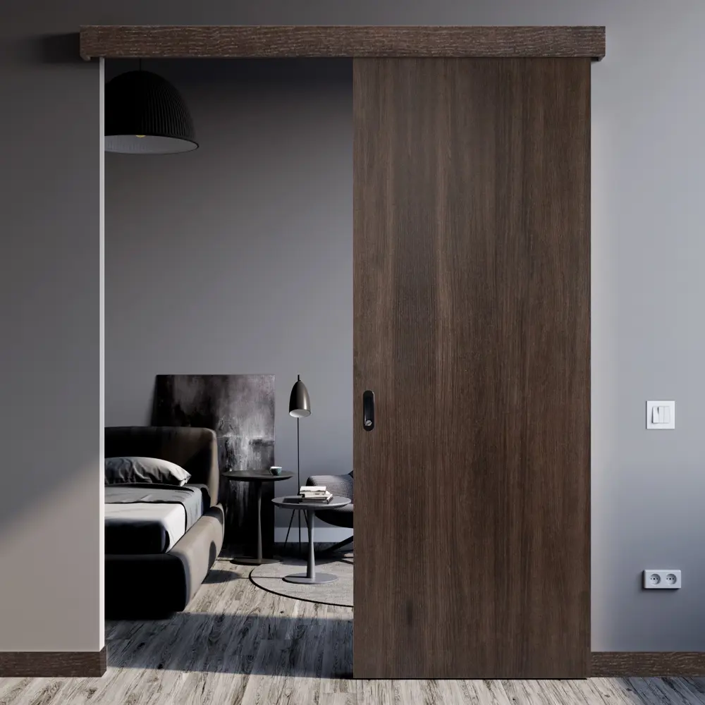 Дверь межкомнатная глухая Мирра 70x200 см Hardflex цвет дуб кастелло с замком и петлями МАРИО РИОЛИ STLM-2109378 - Вид №9