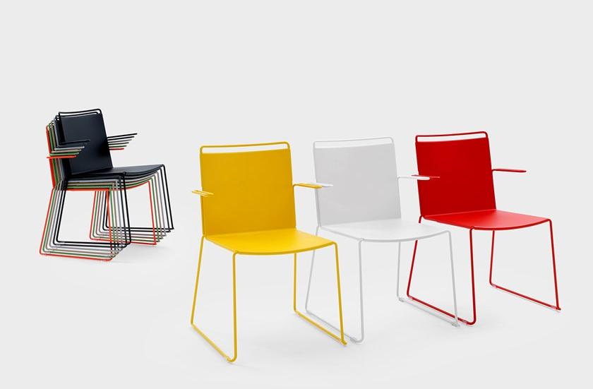 Viganò Штабелируемый металлический стул с подлокотниками Daisy metal sun-id-1355626 - Вид №1