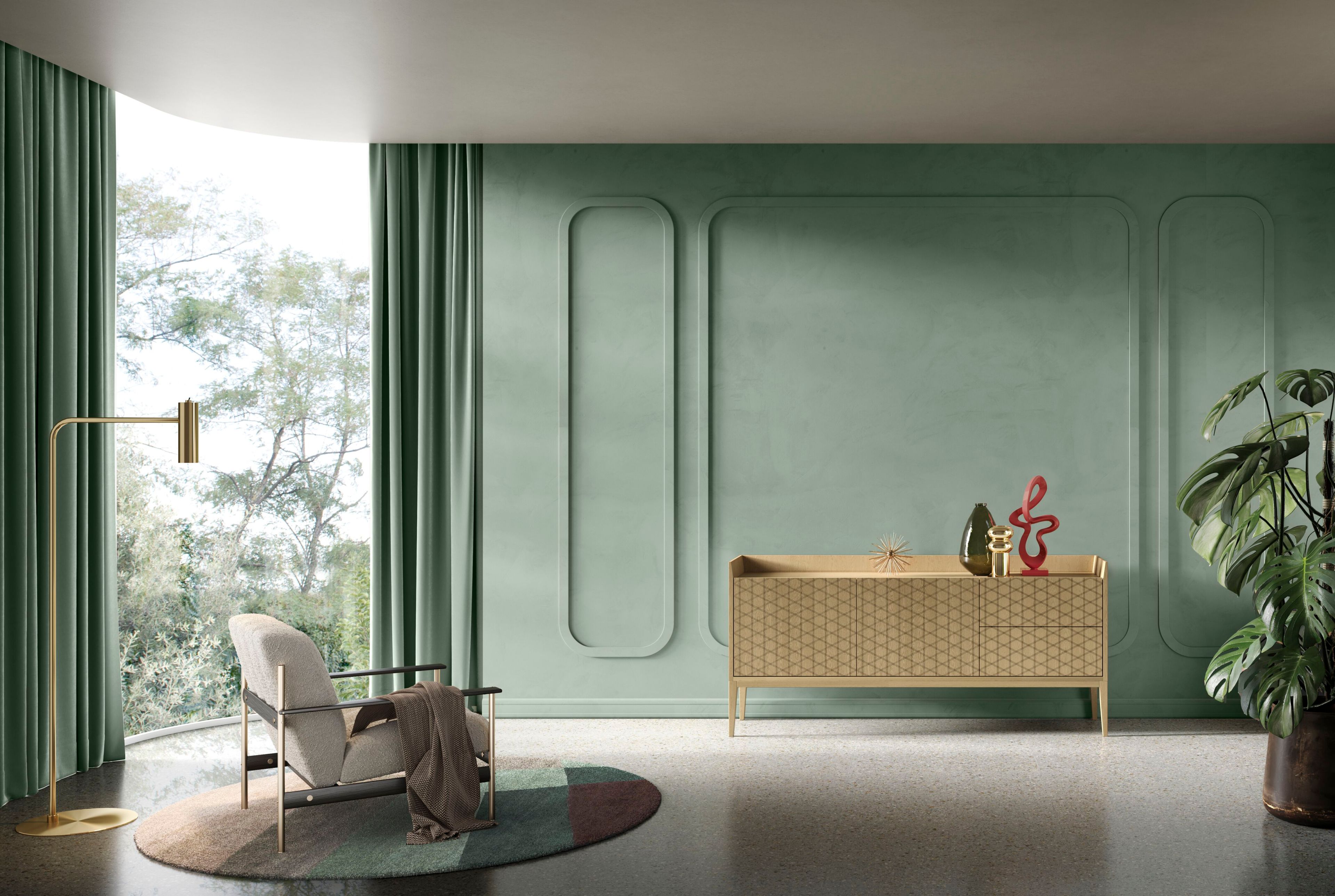 Шкаф из орехового дерева с ящиками Barba design текстуры ARCH-00149058 - Вид №2