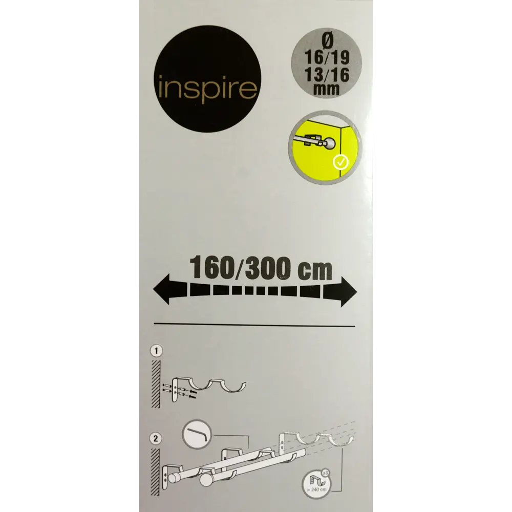 Карниз двухрядный раздвижной Inspire Трапеция 160-300 см цвет стальной матовый 81976798 STLM-2138915  - Вид №3