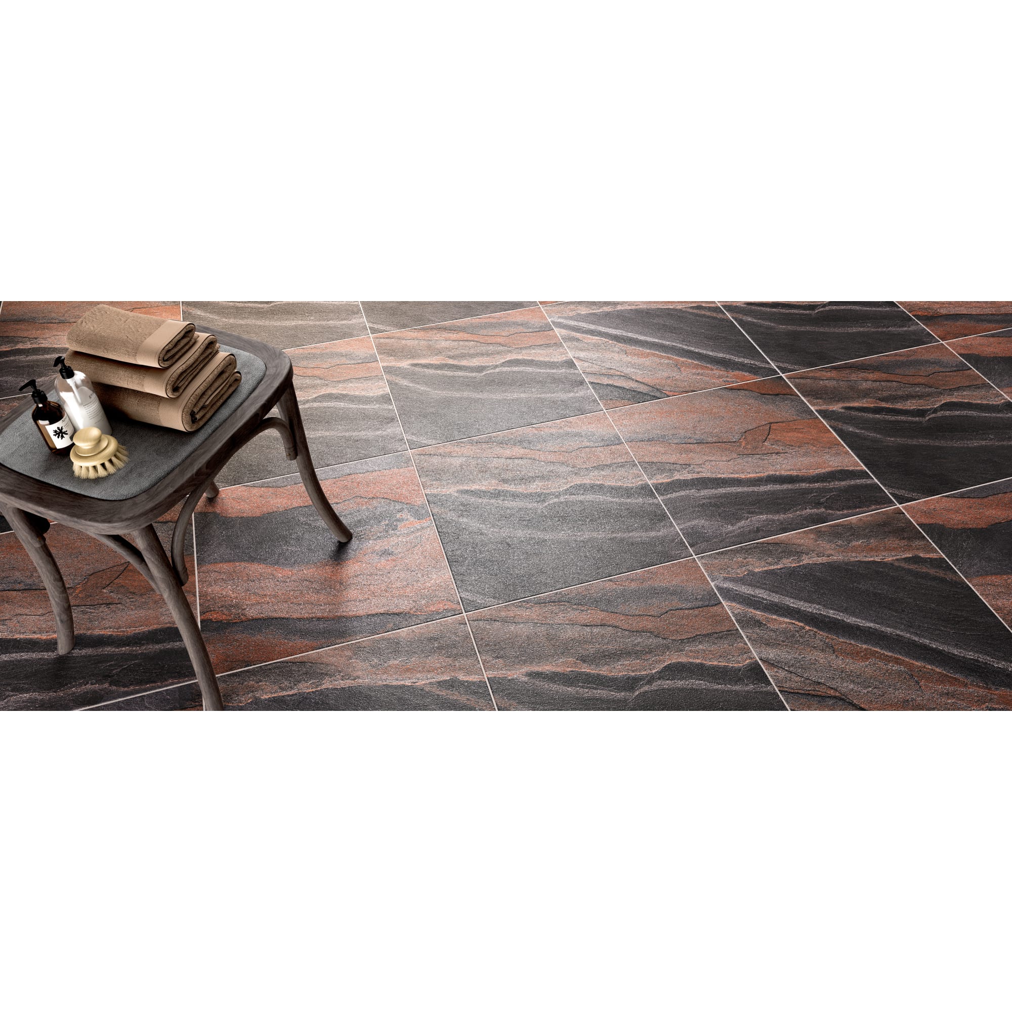 89128832 Керамогранит Anthracide 47x47 см 1.55 м² цвет черный Slate Santreyd - Вид №3