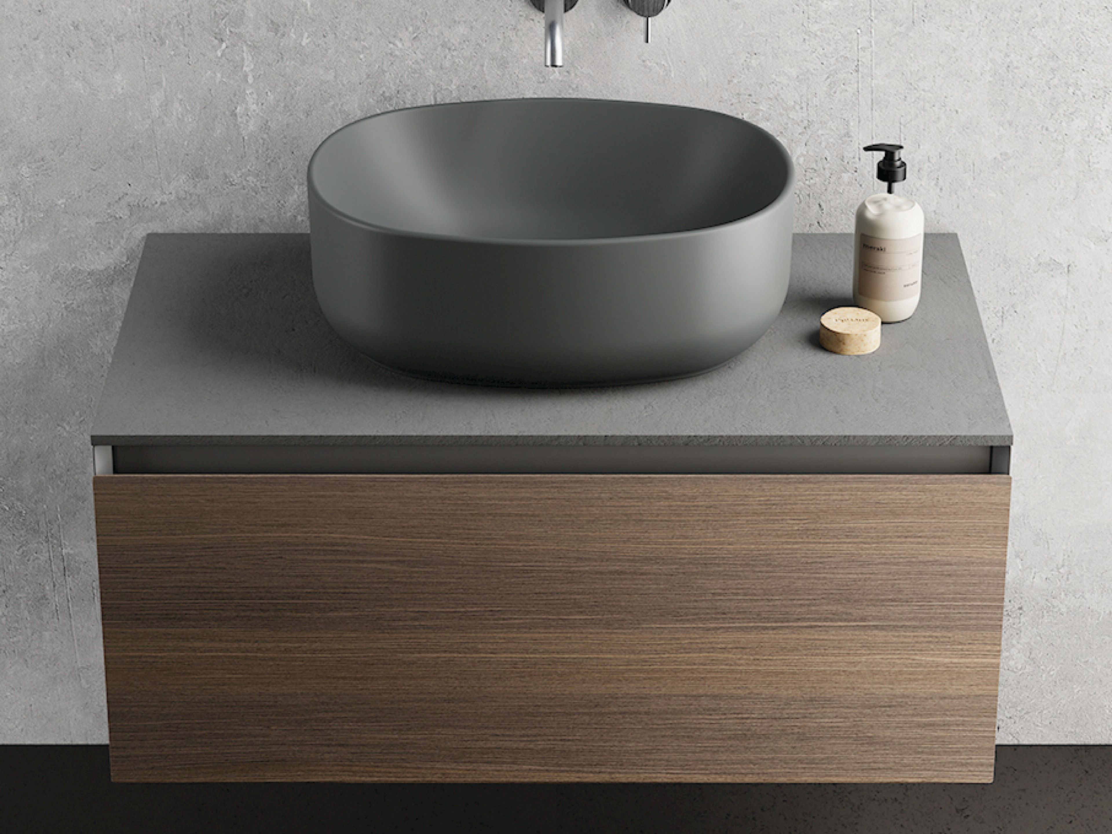 МДФ подвесной шкаф для умывальника с ящиком Nic Belt ARCH-00071726 - Вид №1