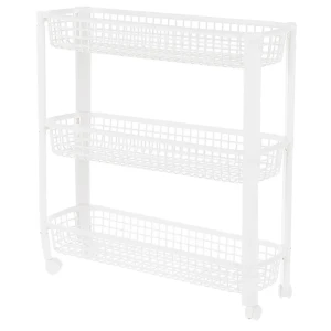 Стеллаж для ванной 59x57x18 см на колёсах 3 ящика цвет белый 81979752 STLM-2040027