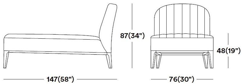 Tirolo Мягкая кушетка из кожи Parigi 038 cl - Вид №4