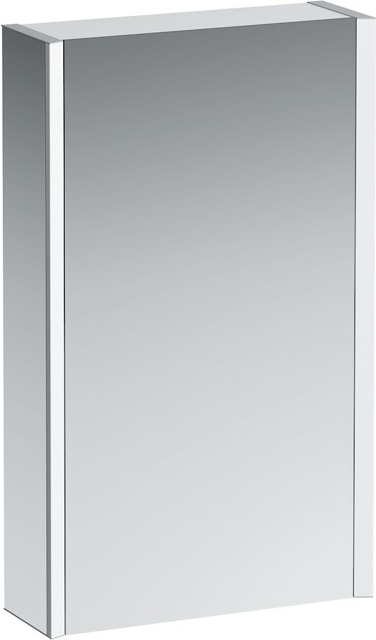 H4083029001441 Зеркальный шкафчик, aluminium, алюминий, 1 двойная зеркальная дверь, 2 светодиодными осветительными элементами, с розетками ЕС, с датчиком выключения, дверца справа LAUFEN PRO