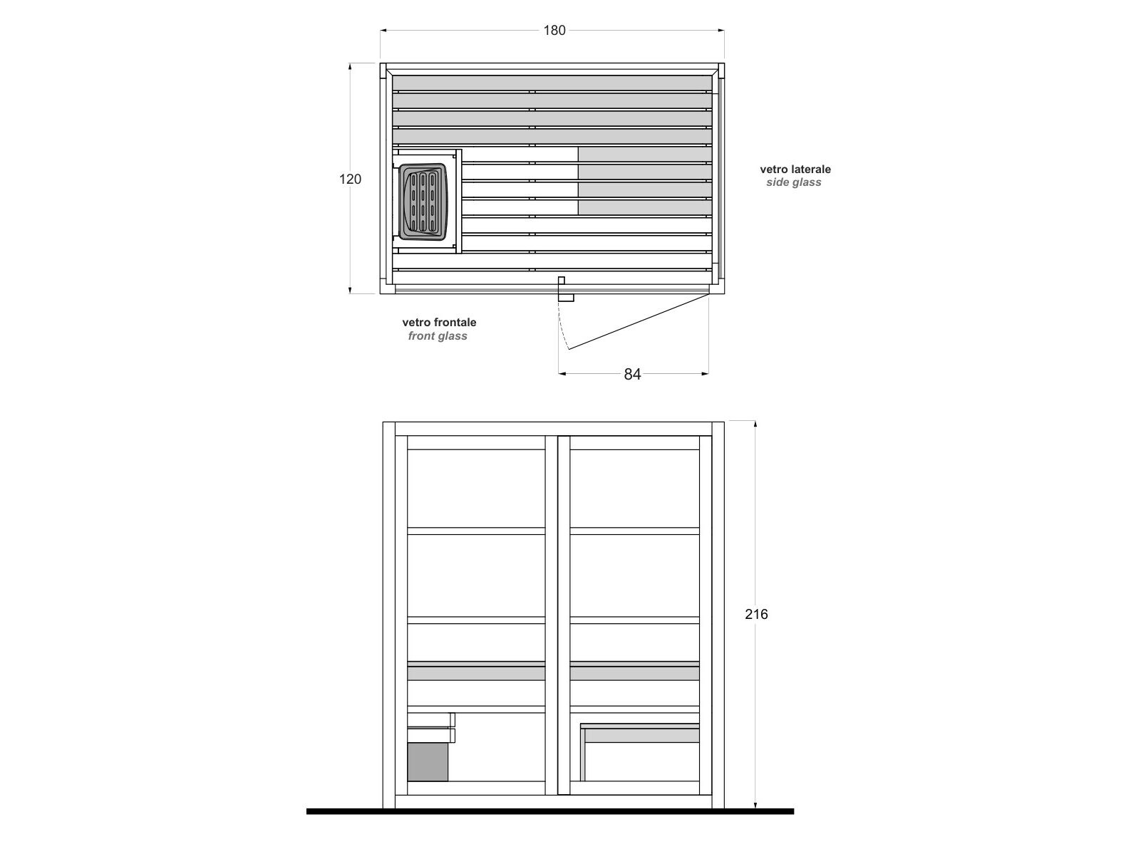 Сауна из дерева и стекла Gruppo Treesse AURA ARCH-00033507 - Вид №11