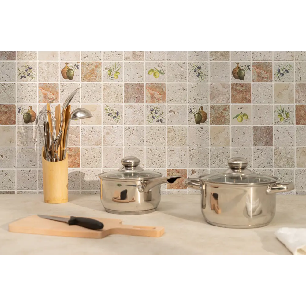 GRACE Панель ПВХ «Мозаика олива» для влажных помещений 82124125 STLM-0019625 - Вид №5