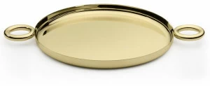 GHIDINI1961 Круглый поднос из нержавеющей стали Double-o Rh609pg106