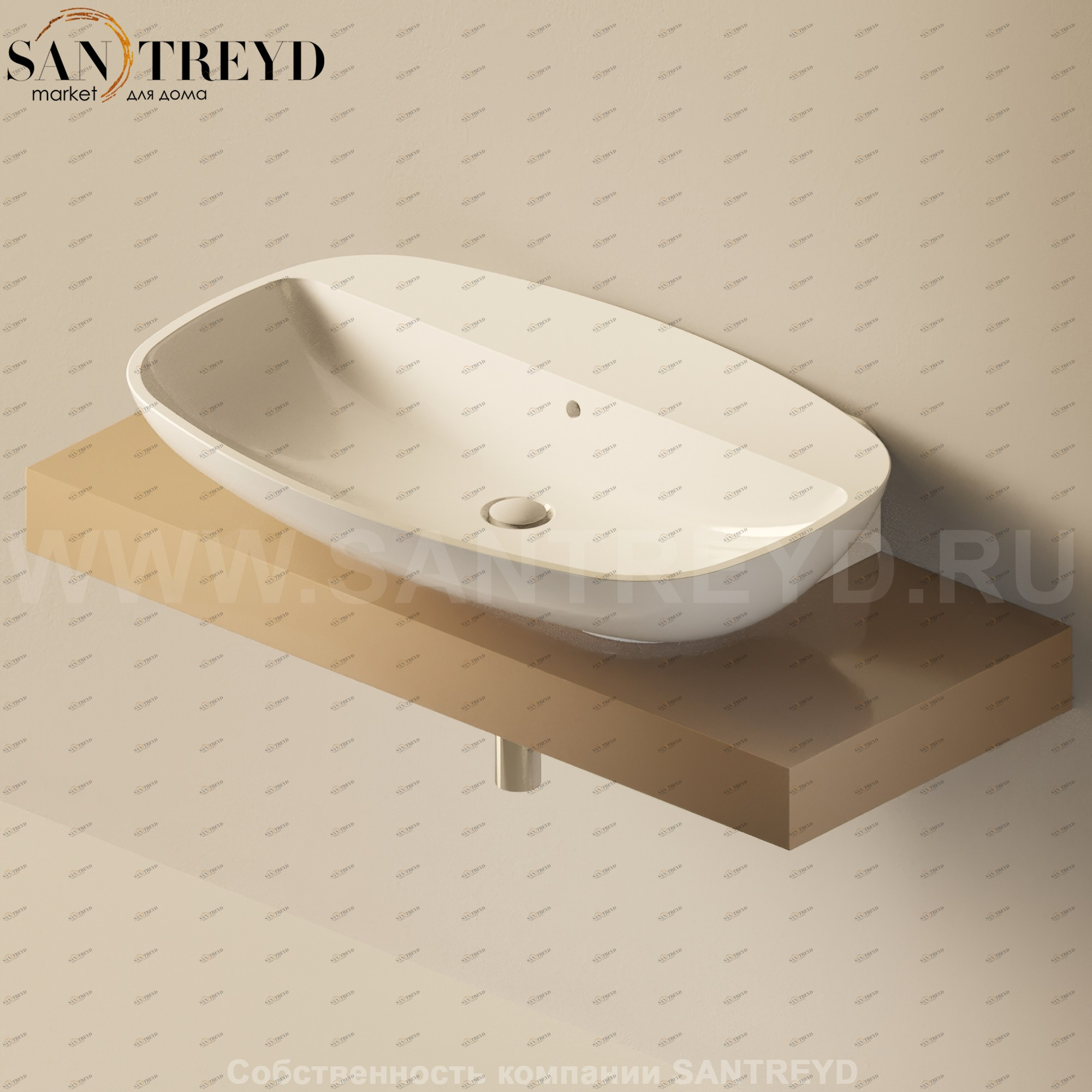 Flaminia FORTY6 Столешница от 120 до 250 см коричневая F68082.7503 Ceramica Flaminia F680827503