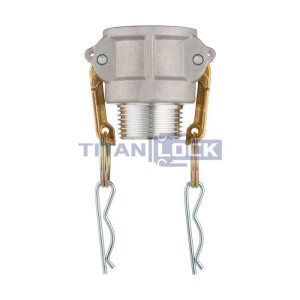 Камлок алюминиевый тип B розетка, наруж. резьба BSP 1", TL100BAL TITAN LOCK