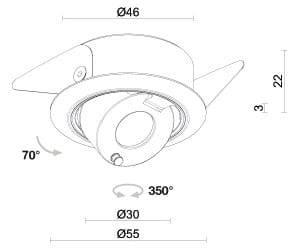 Алюминиевый регулируемый светодиодный прожектор L&L Luce&Light Ciak ARCH-00021293 - Вид №2