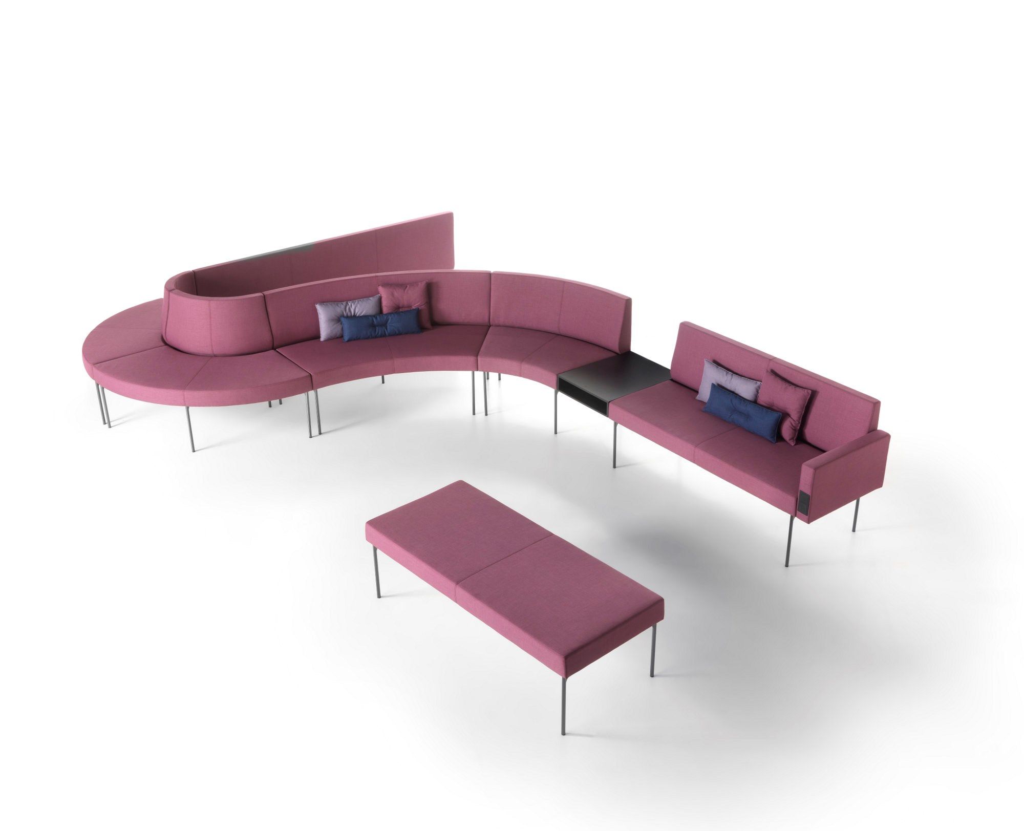 Модульная выпуклая скамья из ткани SITIA Laguna ARCH-00133121 - Вид №23