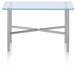 Herman Miller Прямоугольный журнальный столик из стекла и металла Layer