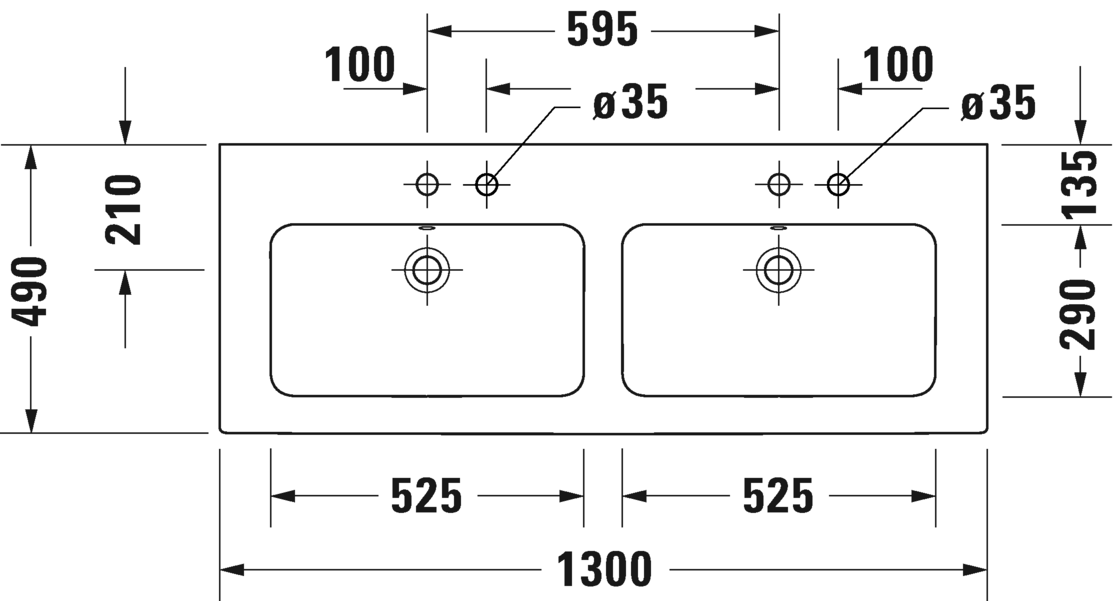 2336130060 Подвесная раковина настенная овальная Duravit ME BY STARCK - Вид №2