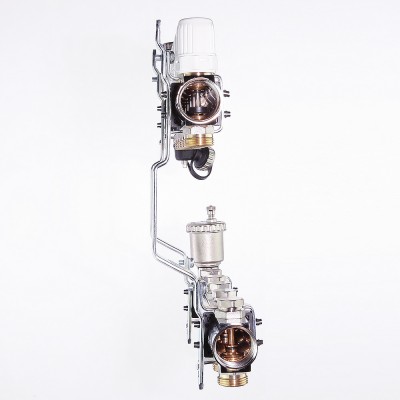 VTc.594.EMNX.0612 Коллекторный блок латунный c термостатическими и балансировочными клапанами Valtec 1", 12 x 3/4", "евроконус"  - Вид №4