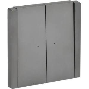 Выключатель проходной встраиваемый IEK Forte&Piano 2 клавиши с подсветкой цвет сталь