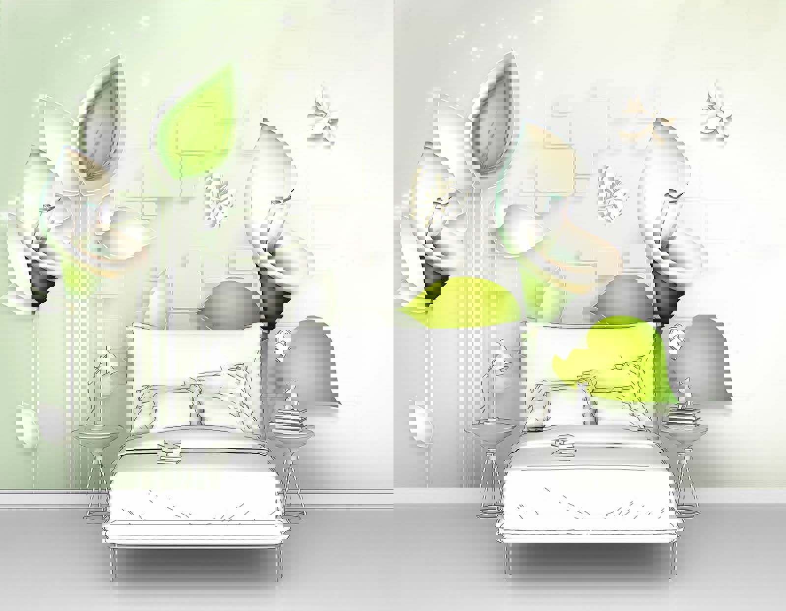 91013505 Фотообои флизелиновые 300х190 см Две абстрактные каллы pw95955-3 STLM-0441048 ПЕРВОЕ АТЕЛЬЕ