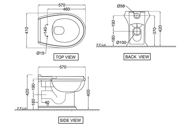 Керамический туалет без пола JAQUAR Queen's Prime ARCH-00020249 - Вид №1