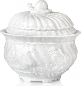 73556 Meissen Сахарница 10,5см "Лебединый сервиз" (белый рельеф) Фарфор, Керамика