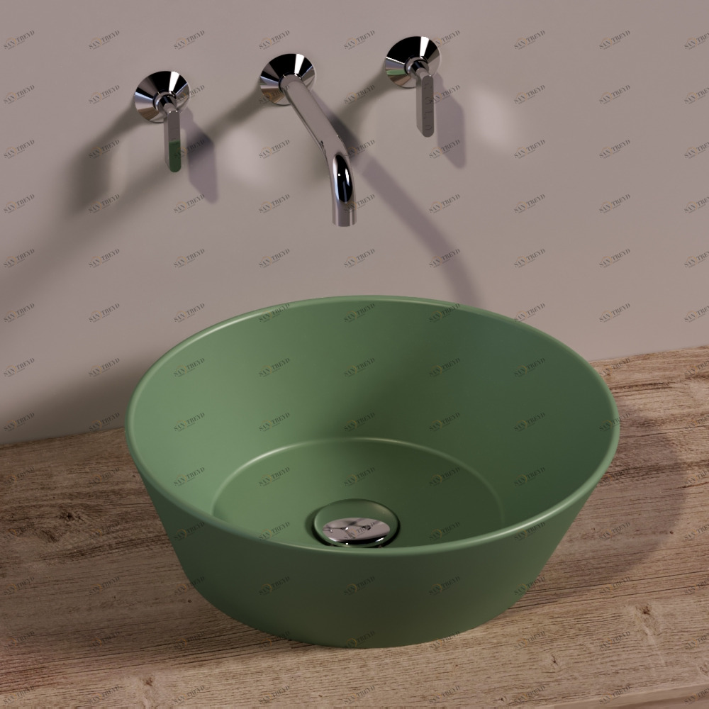 WA01MIRTOMATT Накладная раковина на столешницу  круглая Simas 