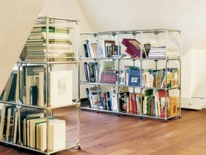 USM Модульный книжный шкаф из стали и стекла Usm haller system