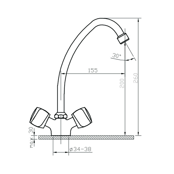 022 Leonido  Смеситель для кухни  ARGO kran 022leonido - Вид №1