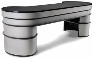 Visionnaire Овальный кожаный стол с ящиками Wall street