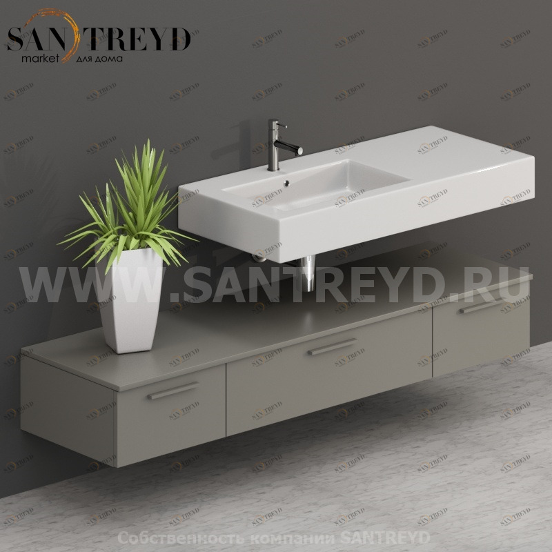 T18052CC2 Столешницы для использования в сочетании с тумбами и открытыми тумбами 180 см серая Globo ARREDO WOOD Италия Ceramica Globo
