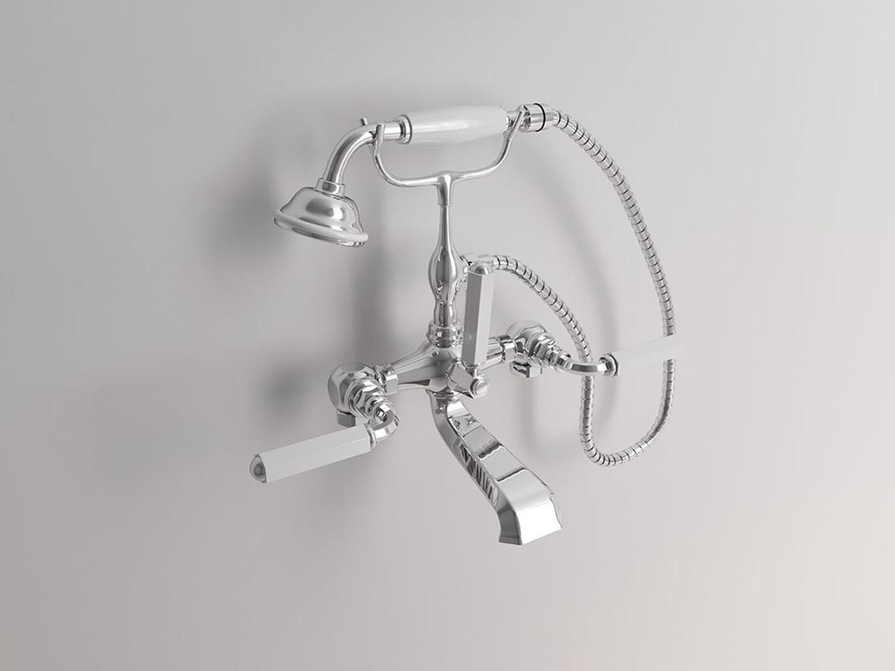 Смеситель для ванны с 2 отверстиями с ручным душем Park Avenue Dark White ARCH-00139217 - Вид №1