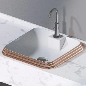 L610257 Накладная раковина под столешницу  квадратная A. e T. Italia GLASS