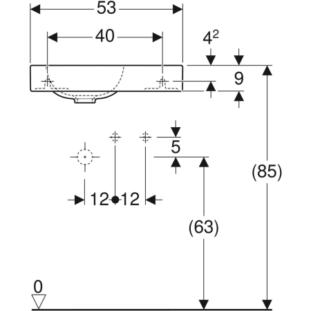 124153000 Раковина Geberit iCon с полочкой Geberit  - Вид №3