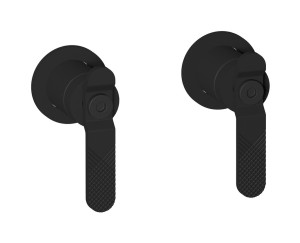 Встроенный смеситель для душа на 2 отверстия на 1 потребителя. WE ARE IB b2400np Matt Black Bold