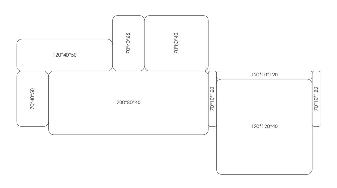 Двусторонняя ткань диван HANNABI MODEL NO.07 ARCH-00056972 - Вид №2