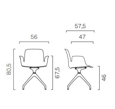 Пластиковый поворотный стул с подлокотниками FREZZA Fior di Lotus Plastic ARCH-00152047 - Вид №4