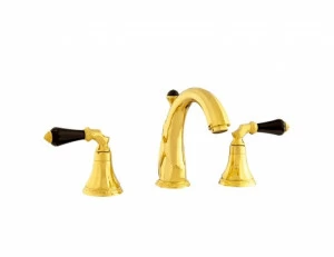 058601.FN0.00 Набор для ванны с пятью отверстиями и черными кристаллами swarovski Золото 24К