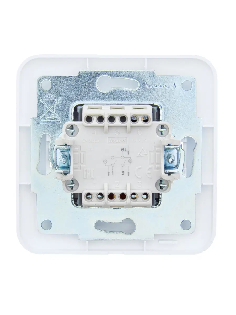 ASTI Выключатель двойной с подсветкой белый LEZARD 7081-0202-112 - Вид №3