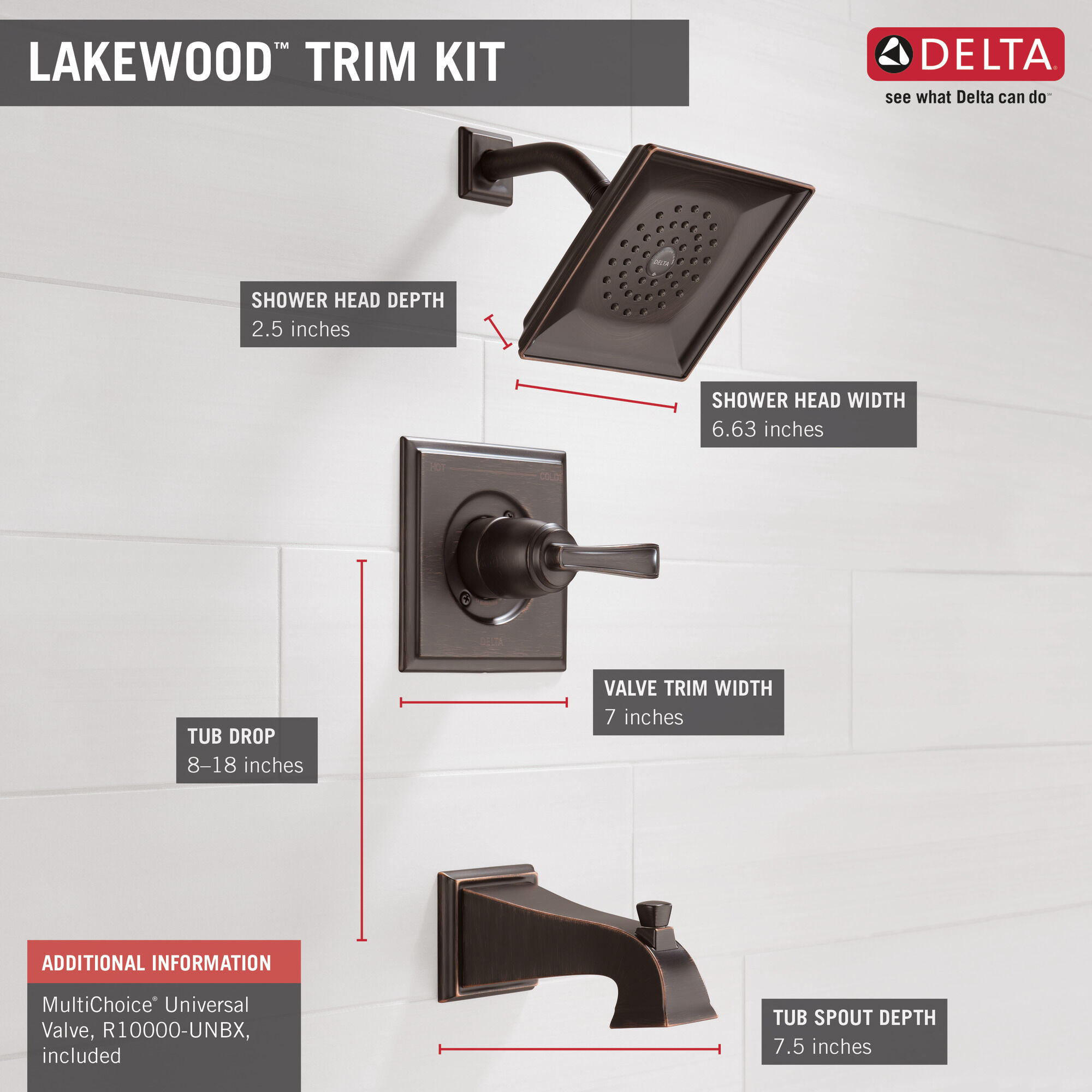 144718-RB Для ванны и душа Monitor® серии 14 Delta Faucet Lakewood Венецианская бронза - Вид №1