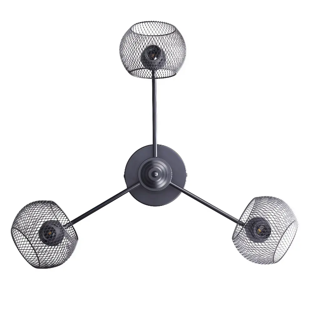 Люстра потолочная Эйр РС21386 3 лампы 10 м² цвет черный РОССВЕТ STLM-2129905 - Вид №3