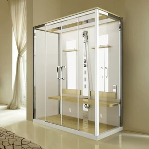 Душевая кабина угловая NEXIS DUAL A Novellini NEXIS цвета ясень, с низким душевым поддоном