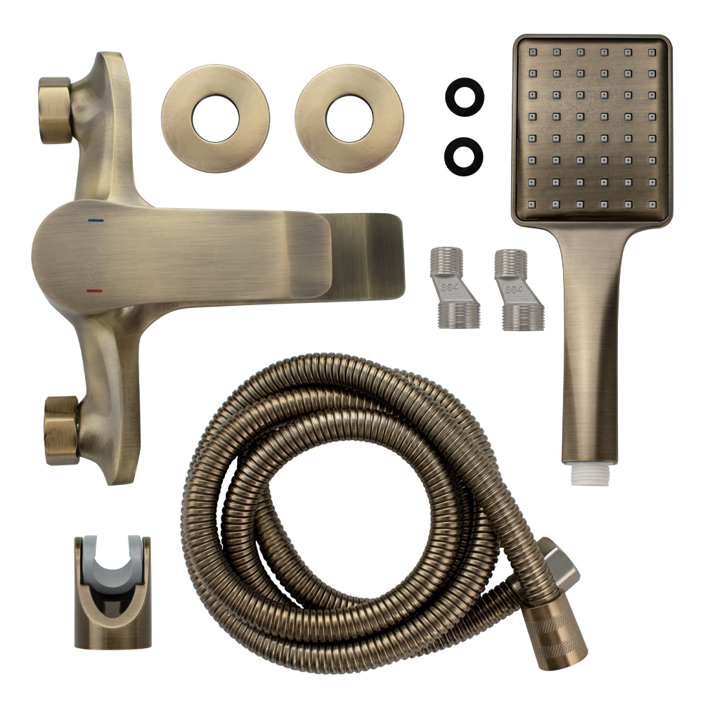 GFmark - Смеситель в ванную, шаровый, короткий излив, под состаренную БРОНЗУ, код: 5010  - Вид №3