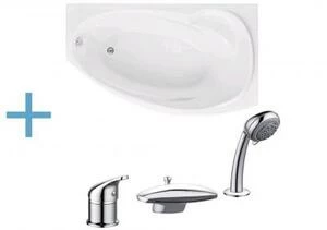 Акриловая ванна Aquanet Jersey 170x90 R (каркас + смеситель Aquanet Practic 2 AF111-63B)