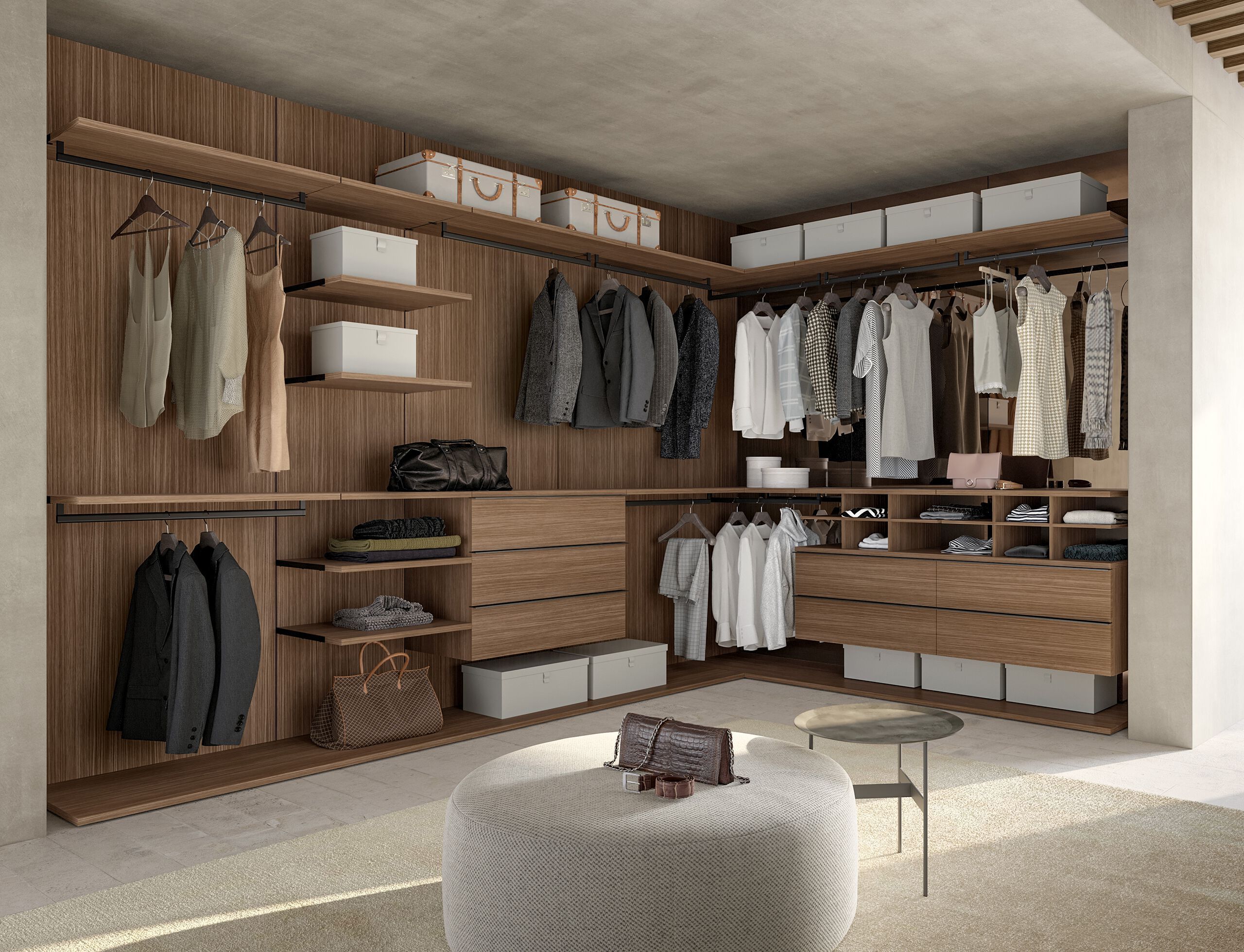 Деревянная секционная гардеробная Adok ателье ARCH-00108450 - Вид №1