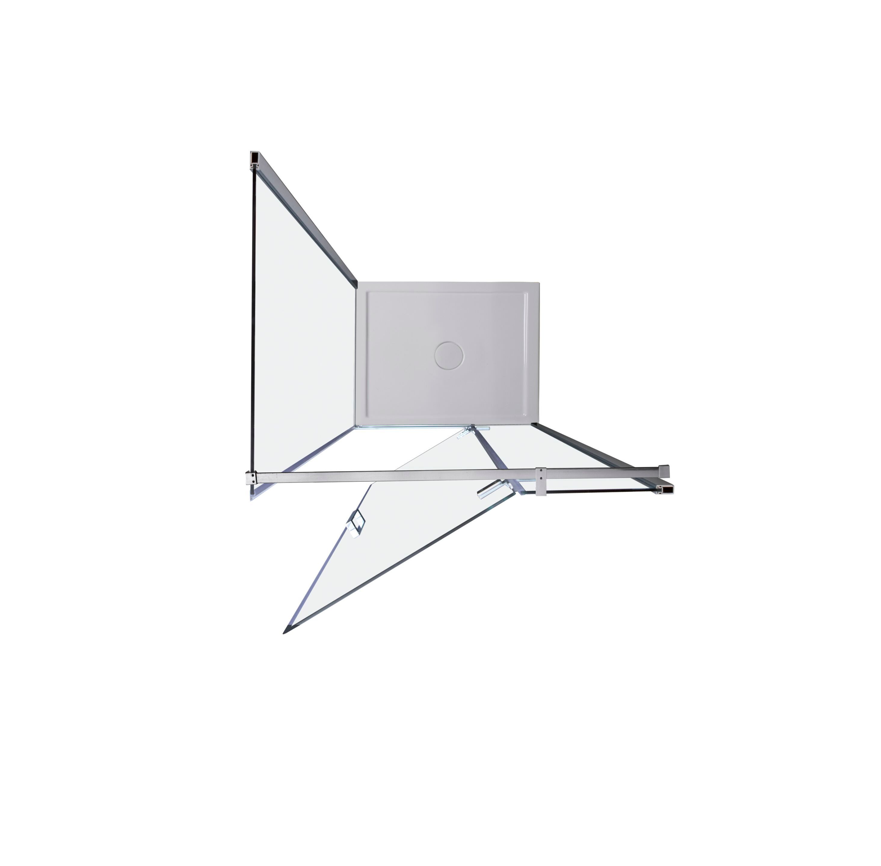 Алюминиевая и стеклянная угловая душевая кабина с распашной дверью TAMANACO 8MILL ARCH-00088598 - Вид №3