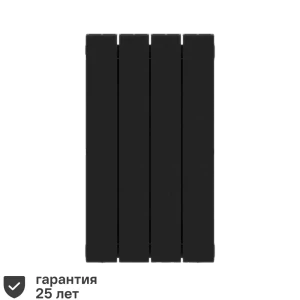 Радиатор секционный Rifar Supremo S50004RAL9005 500/90 4 секции боковое подключение биметалл черный 82560800 STLM-2013166