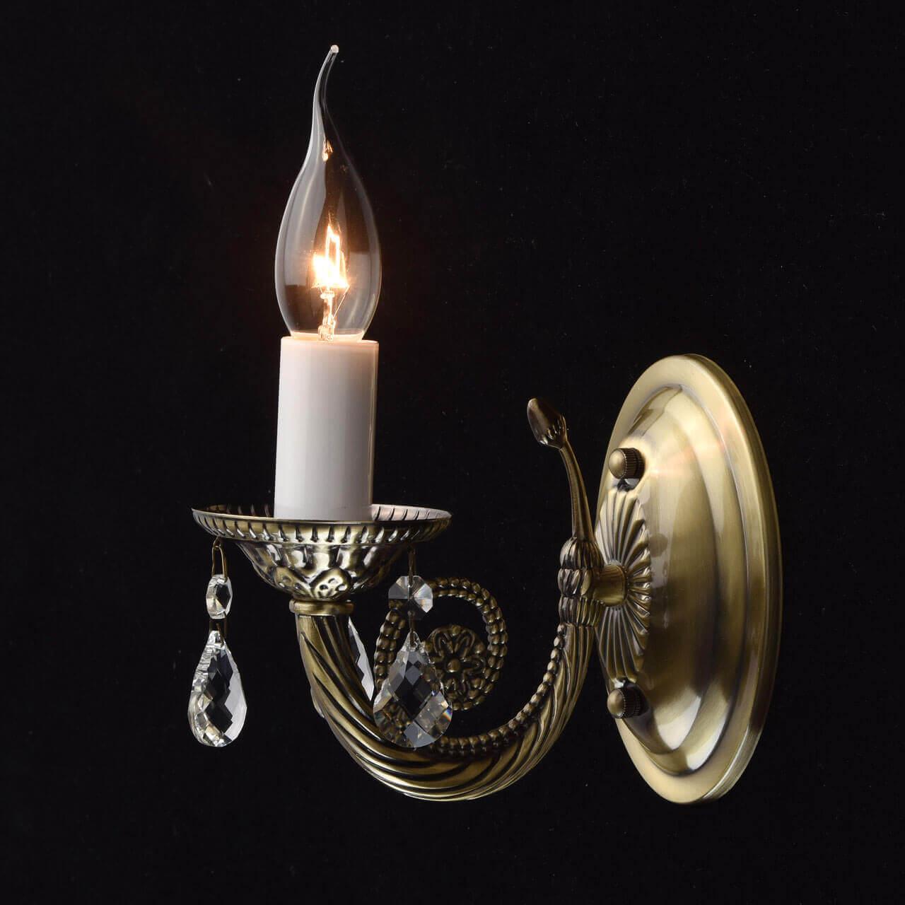 Бра металлическое с подвесками бронза "Аврора" 371022901 MW-LIGHT СВЕЧА 00-3928100 Бронза  - Вид №2