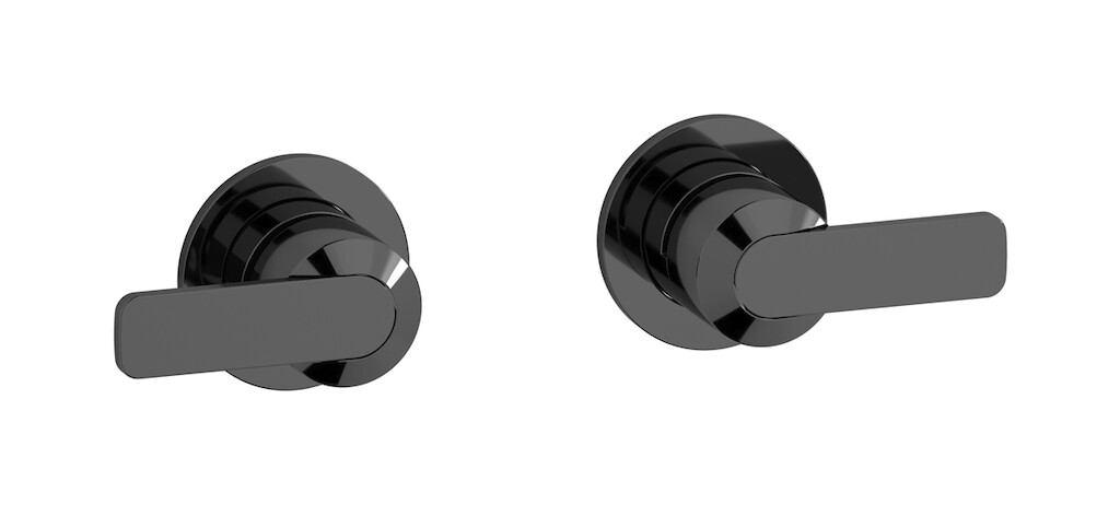 Встроенный смеситель для душа на 2 отверстия на 1 потребителя. WE ARE IB c6400cf Black Chrome C-67