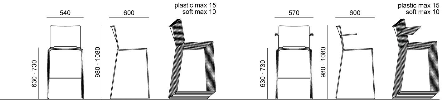 Diemmebi Высокий табурет с подлокотниками со спинкой Lafilò sun-id-1383394 - Вид №5