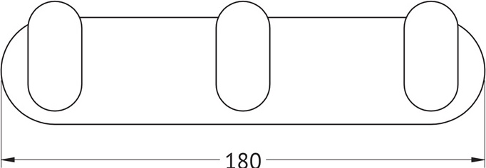 7735 Планка с 3-мя крючками 18 cm ARTWELLE Schwarz - Вид №1
