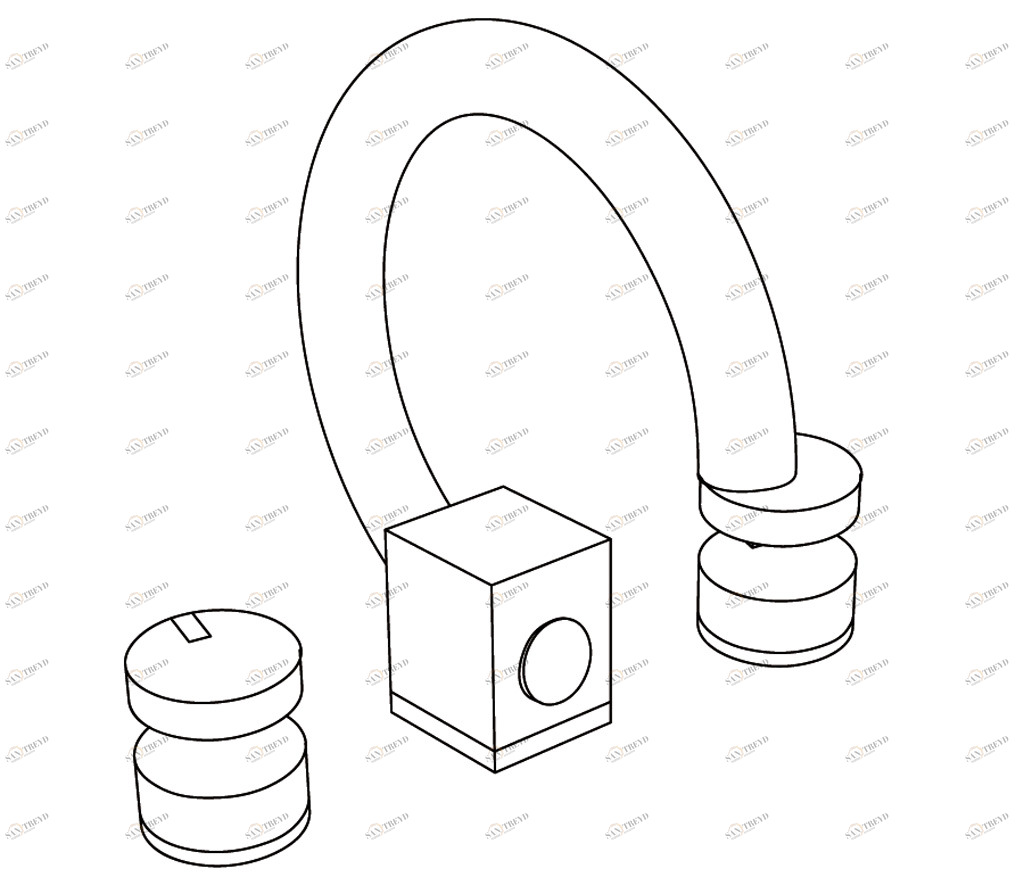 C24-1302 C24-1302 Смеситель для раковины на 3 отверстия FUSION Cristal & Bronze FUSION